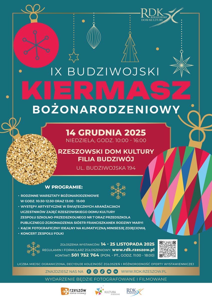 Plakat promujący Budziwojski Kiermasz Bożonarodzeniowy